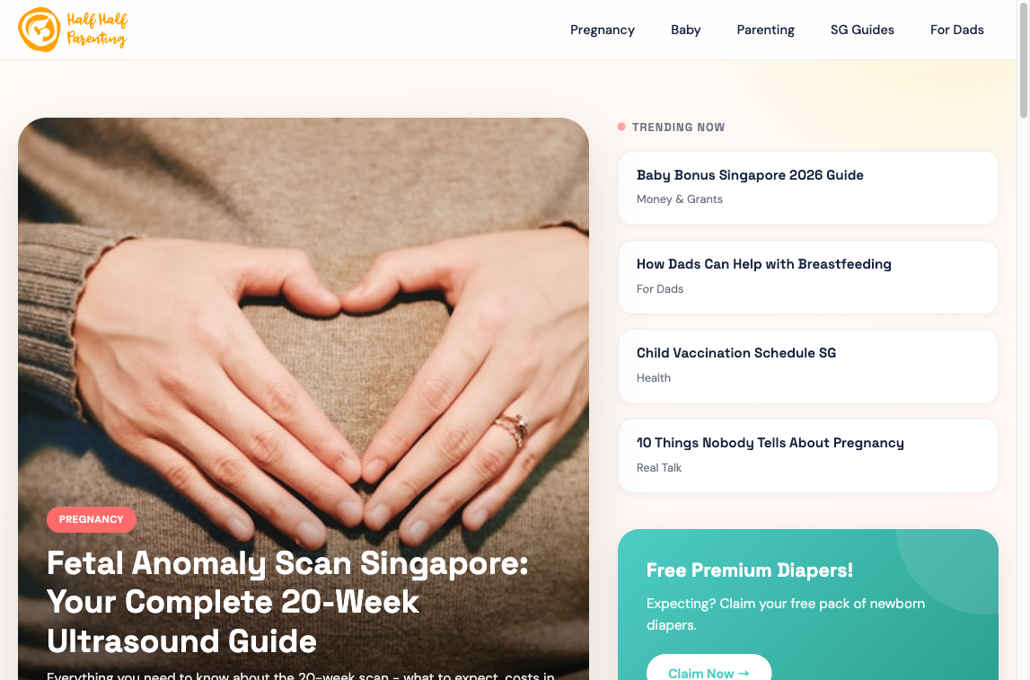 Half-Half Parenting website by LOOP Marketing